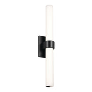 Elan Izza 1Lt 26" LED Linear Bath Medium, Black/Satin Etched Cased Opal - 83838