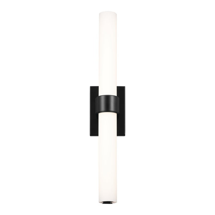 Elan Izza 1Lt 26" LED Linear Bath Medium, Black/Satin Etched Cased Opal