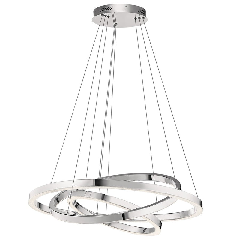 Elan Opus 3 Light LED Chandelier Multi Tier, Chrome