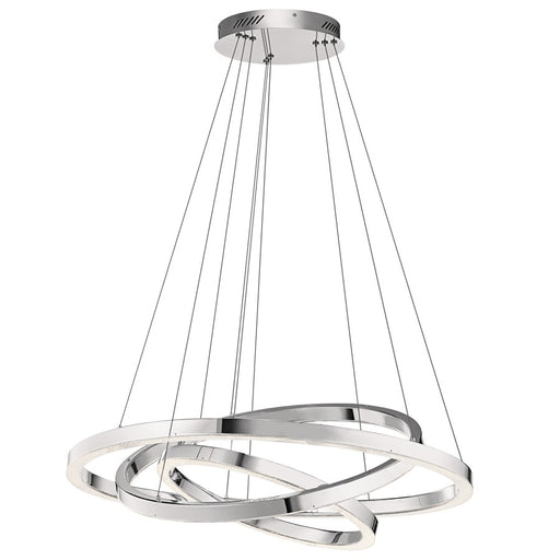 Elan Opus 3 Light LED Chandelier Multi Tier, Chrome