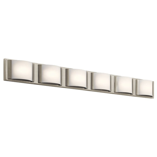 Elan Bretto LED Bath Wall Mount, Brushed Nickel/Bent Glass