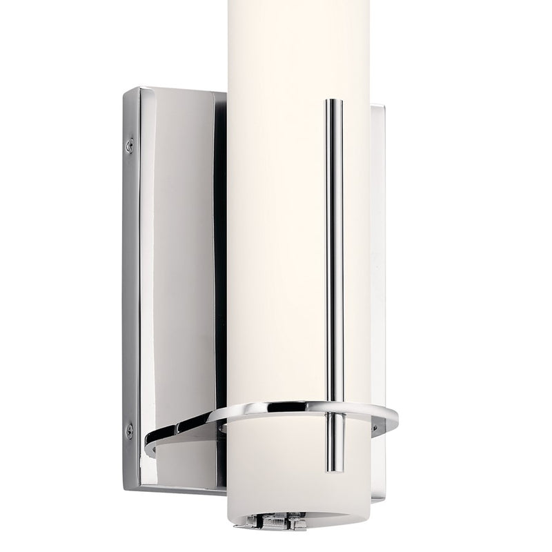 Elan Traverso 1 Light LED Wall Sconce, Chrome/Satin Etched Opal