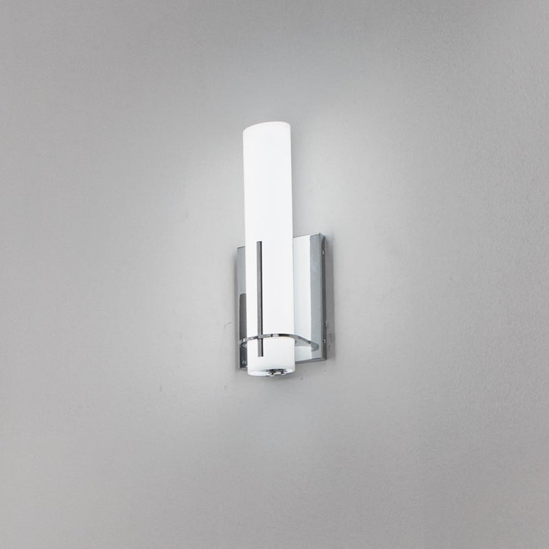 Elan Traverso 1 Light LED Wall Sconce, Chrome/Satin Etched Opal