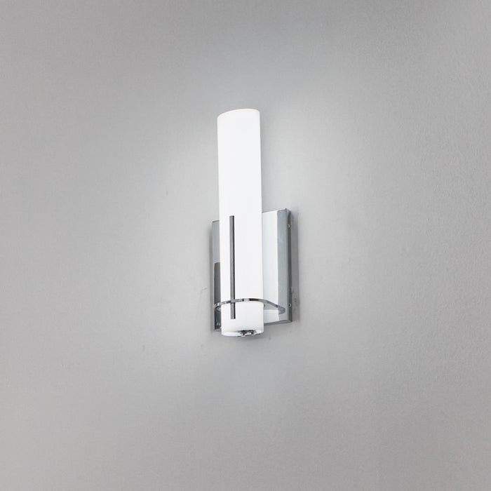 Elan Traverso 1 Light LED Wall Sconce, Chrome/Satin Etched Opal