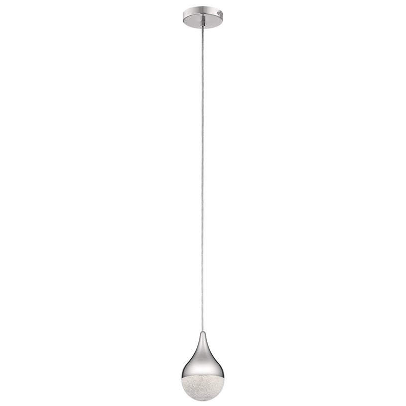 Elan Kiss 1 Light Mini Pendant, Chrome/Clear Acrylic with Cubic Zirconia - 83946