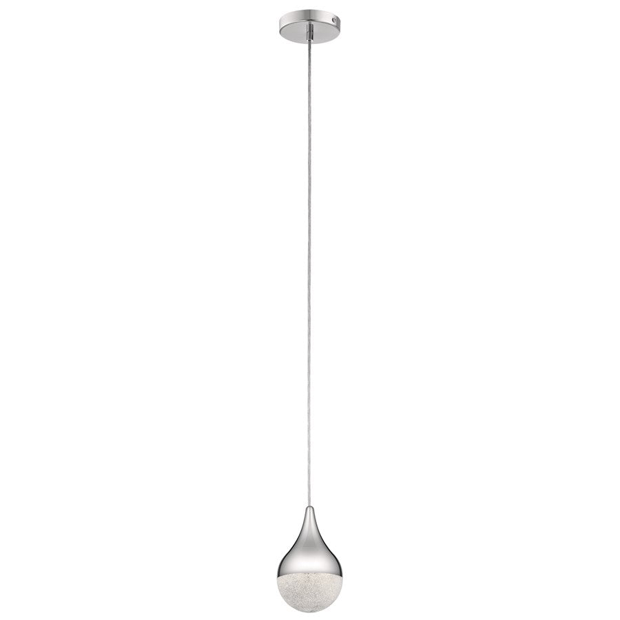 Elan Kiss 1 Light Mini Pendant, Chrome/Clear Acrylic with Cubic Zirconia - 83946