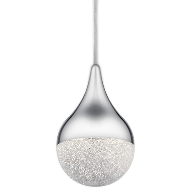 Elan Kiss 1 Light Mini Pendant, Chrome/Clear Acrylic with Cubic Zirconia