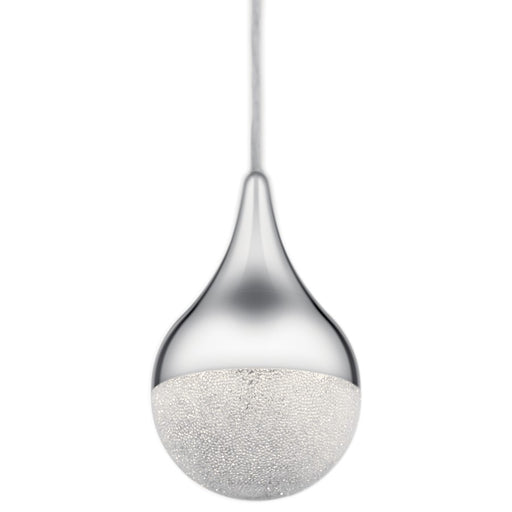 Elan Kiss 1 Light Mini Pendant, Chrome/Clear Acrylic with Cubic Zirconia