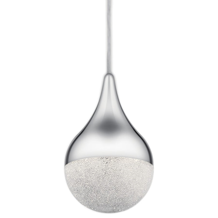 Elan Kiss 1 Light Mini Pendant, Chrome/Clear Acrylic with Cubic Zirconia