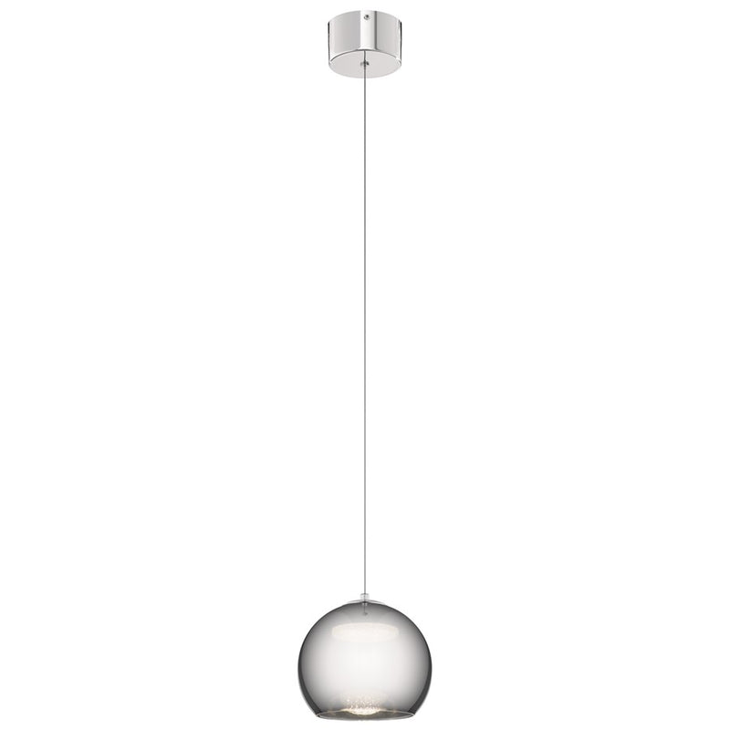 Elan Rendo 1 Light LED 8" Mini Pendant, Chrome/Smoked - 83951