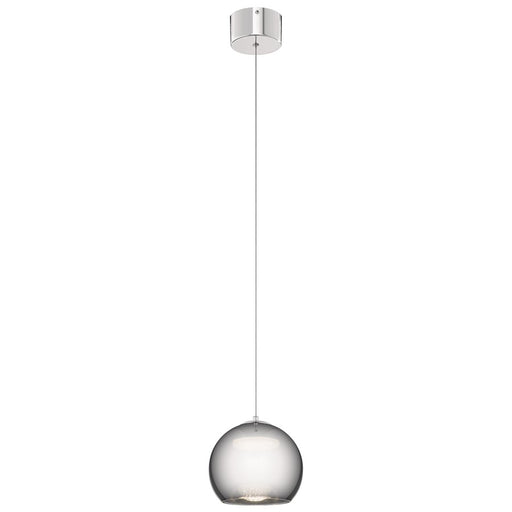 Elan Rendo 1 Light LED 8" Mini Pendant, Chrome/Smoked - 83951