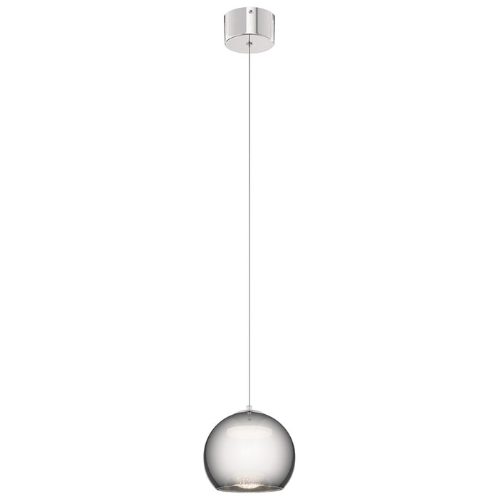 Elan Rendo 1 Light LED 8" Mini Pendant, Chrome/Smoked - 83951