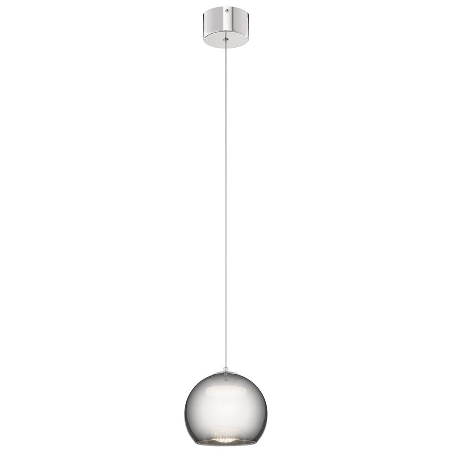 Elan Rendo 1 Light LED 8" Mini Pendant, Chrome/Smoked - 83951