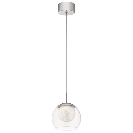 Elan Lexi 1 Light LED Mini Pendant, Chrome/Clear - 84010