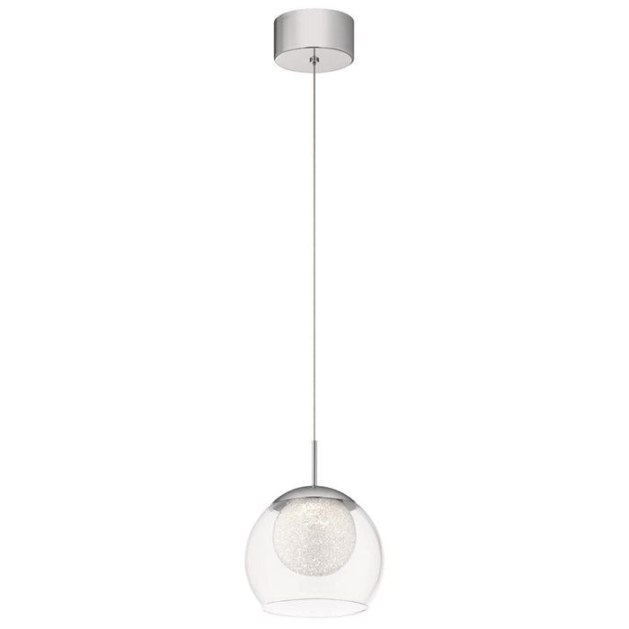 Elan Lexi 1 Light LED Mini Pendant, Chrome/Clear - 84010