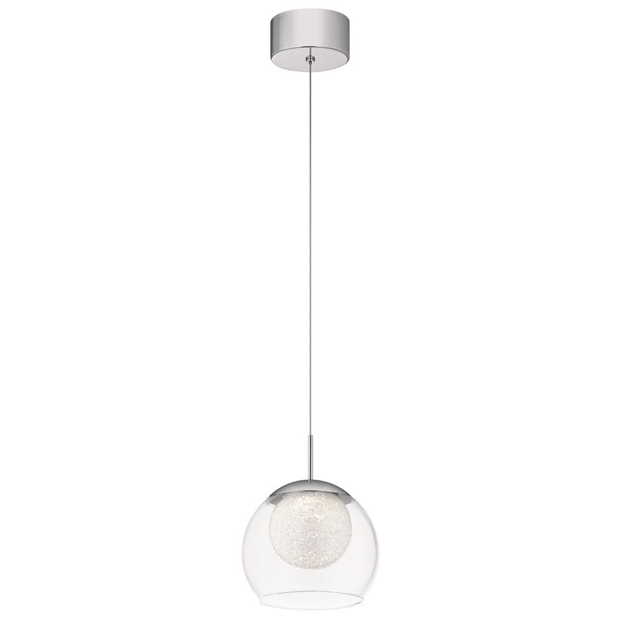 Elan Lexi 1 Light LED Mini Pendant, Chrome/Clear - 84010