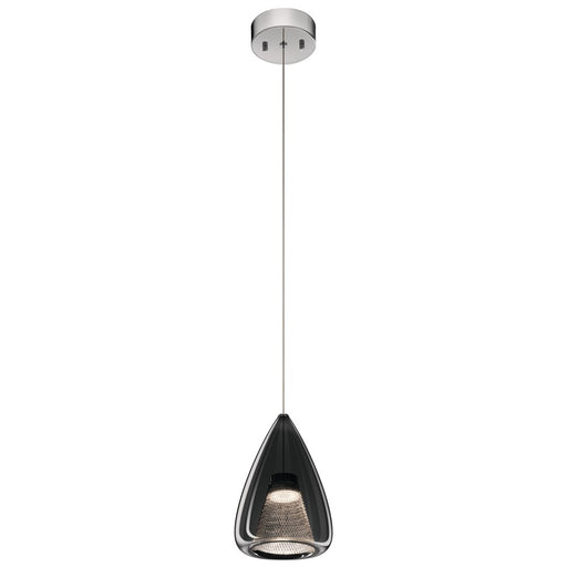 Elan Zin LED Mini Pendant, Chrome/Smoke
