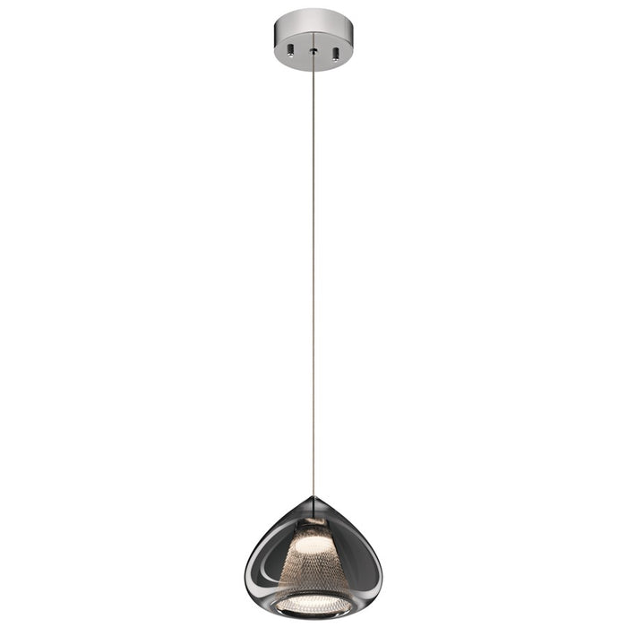 Elan Zin LED Mini Pendant, Chrome/Smoke