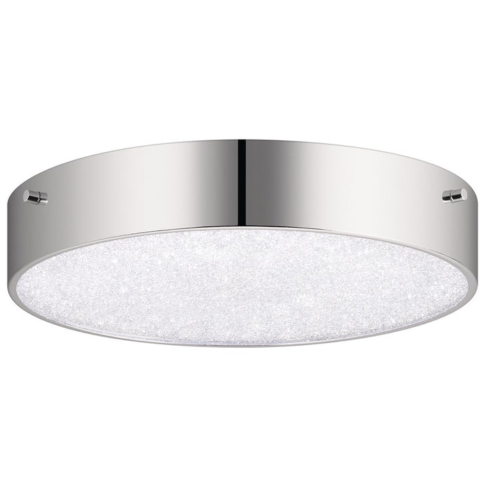 Elan Crystal Moon 1 Light LED Flush Mount, Chrome/Clear/Cubic Crystals