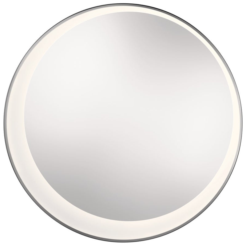 Elan Optice Offset Round Lighted Mirror, Chrome/Mirror