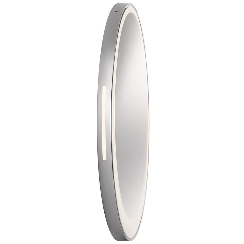 Elan Optice Offset Round Lighted Mirror, Chrome/Mirror