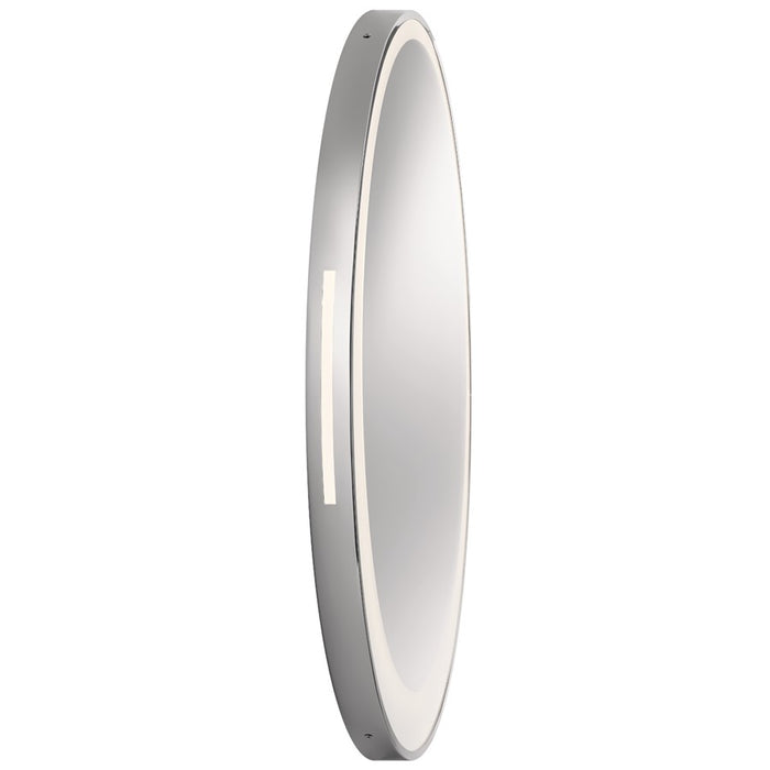 Elan Optice Offset Round Lighted Mirror, Chrome/Mirror