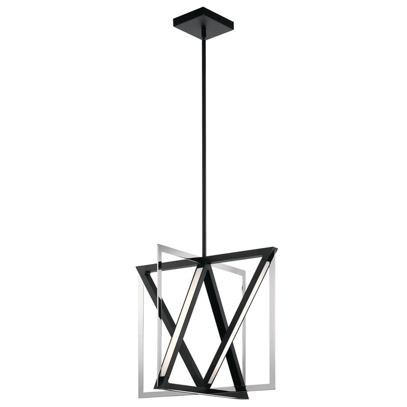 Elan Axis LED Pendant, Matte Black/Etched Acrylic