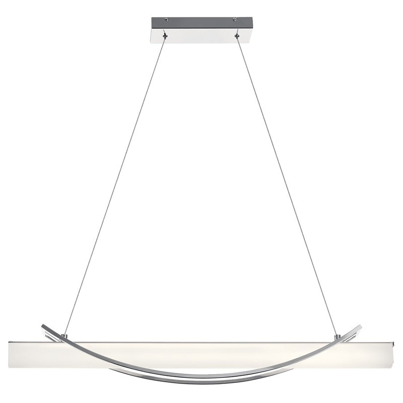 Elan Rowan 1 Light 36" Chandelier Linear, Chrome/Clear Satin Etched