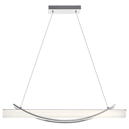 Elan Rowan 1 Light 36" Chandelier Linear, Chrome/Clear Satin Etched