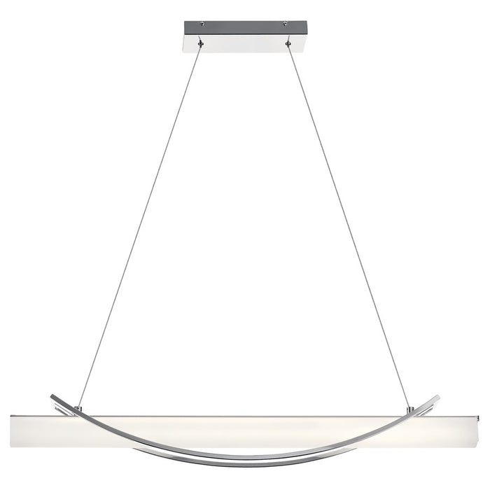 Elan Rowan 1 Light 36" Chandelier Linear, Chrome/Clear Satin Etched