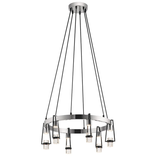 Elan Ayse 6 Light LED Chandelier, Matte Black/Clear Bubble Crystal