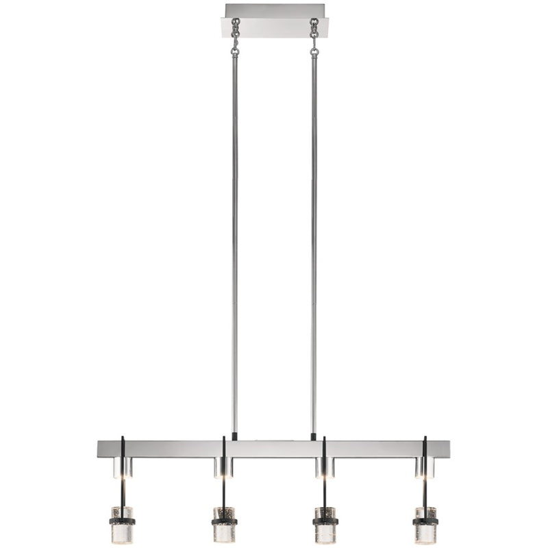 Elan Ayse 3Lt Chandelier Linear, Black/Clear Bubble Optical Crystal