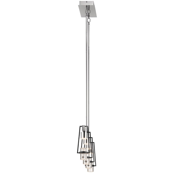 Elan Ayse 3Lt Chandelier Linear, Black/Clear Bubble Optical Crystal