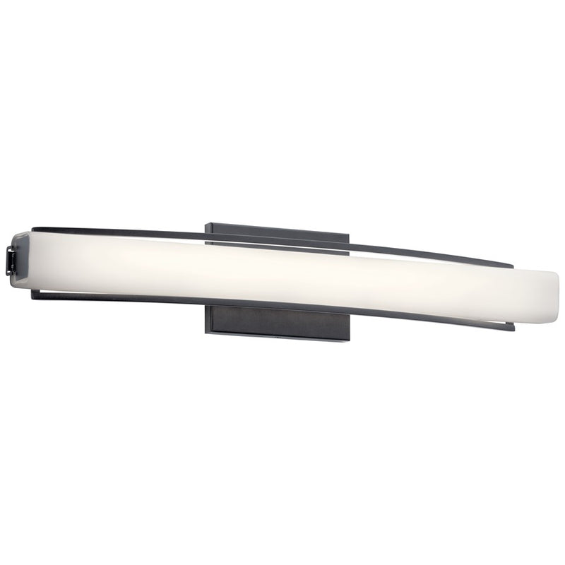 Elan Rowan 1 Light 25" Linear Bath Light, Matte Black/Clear Satin Etched - 84129