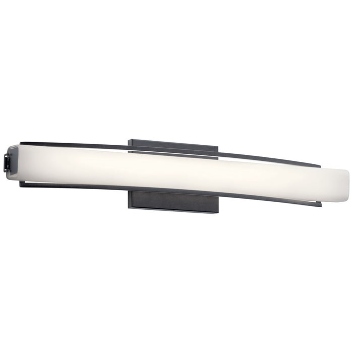 Elan Rowan 1 Light 25" Linear Bath Light, Matte Black/Clear Satin Etched - 84129