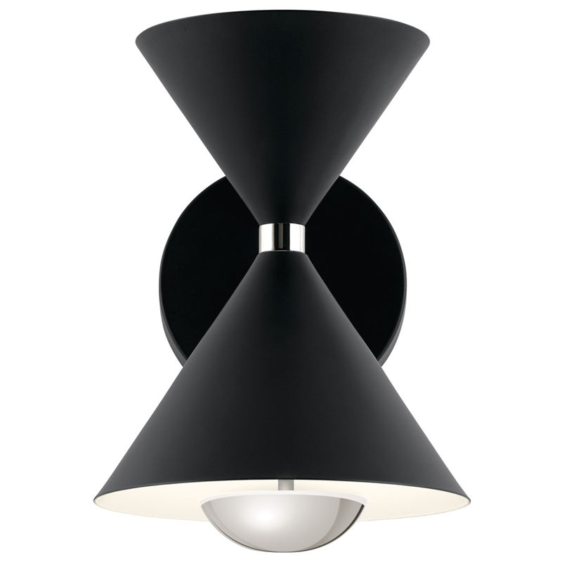 Elan Kordan 2 Light Wall Bracket, Matte Black