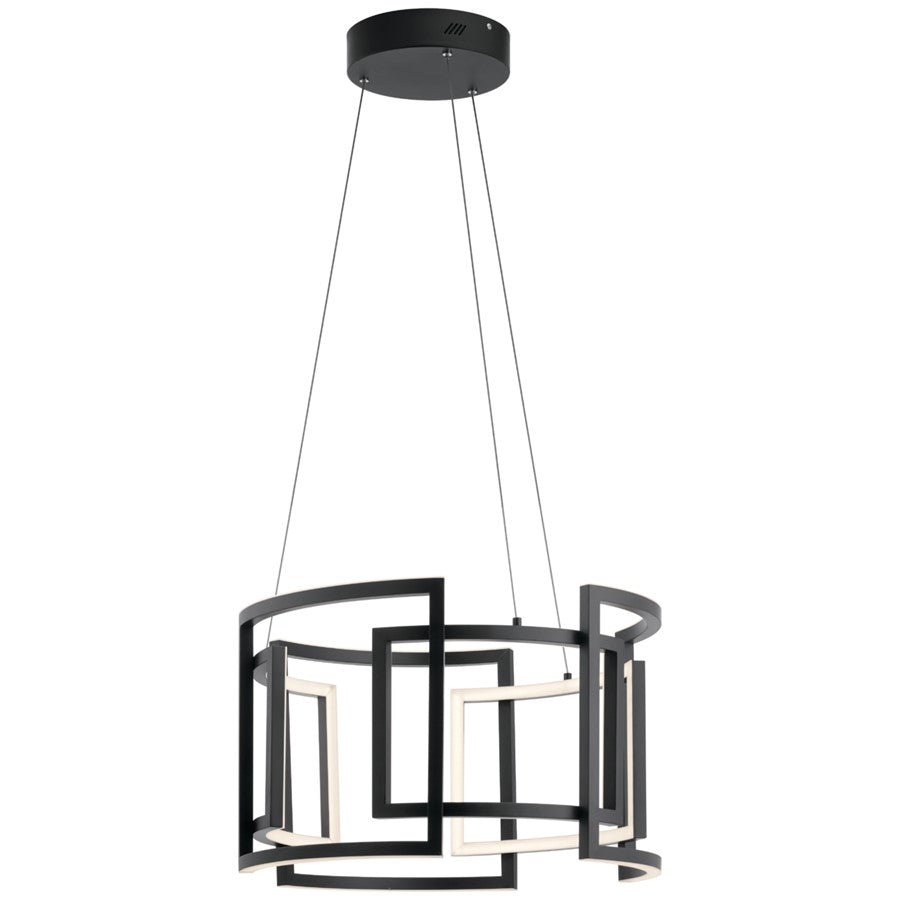 Elan Melko 9 Light LED Chandelier, Black/White Acrylic