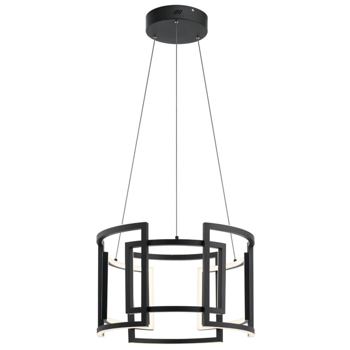 Elan Melko 9 Light LED Chandelier, Black/White Acrylic