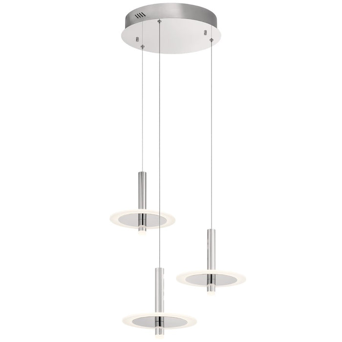 Elan Korfu 3 Light LED Cluster Pendant, Chrome/Etched Acrylic