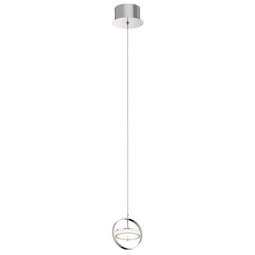 Elan Baylin 1 Light LED Mini Pendant, Chrome/White Acrylic