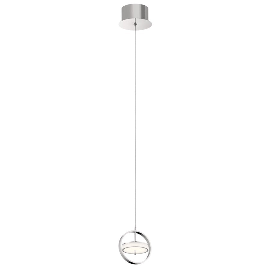 Elan Baylin 1 Light LED Mini Pendant, Chrome/White Acrylic