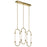 Elan Delsey 3 Light LED Linear Chandelier, Clear Twisted