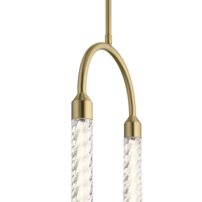 Elan Delsey 1 Light LED Mini Pendant, Champagne Gold/Clear