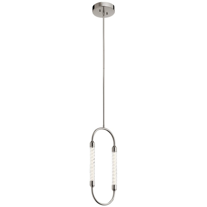 Elan Delsey 1 Light LED Mini Pendant, Polished Nickel/Clear - 84151