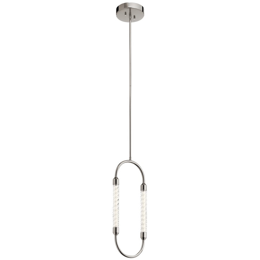 Elan Delsey 1 Light LED Mini Pendant, Polished Nickel/Clear - 84151