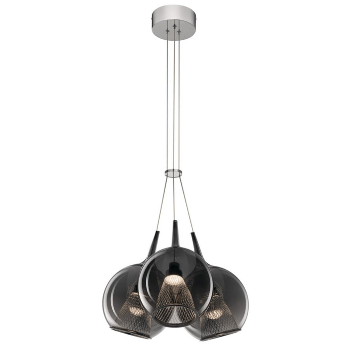 Elan Zin 3 Light LED Cluster Pendant, Chrome/Smoke