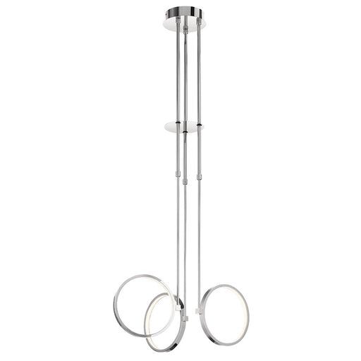 Elan Bonham 3 Light LED Chandelier 1 Tier, Chrome/White Acrylic