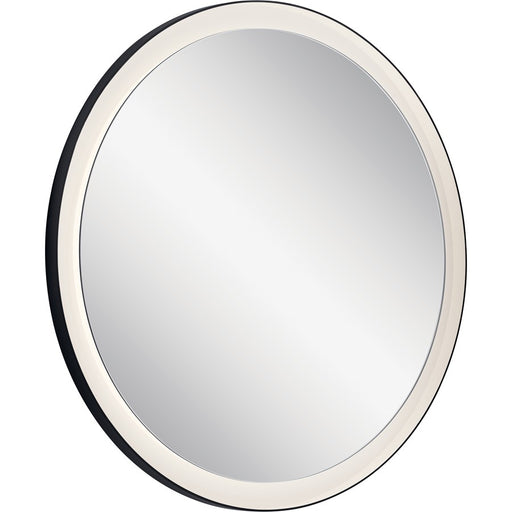 Elan Ryame Round Lighted Mirror, Matte Black/Mirror - 84169