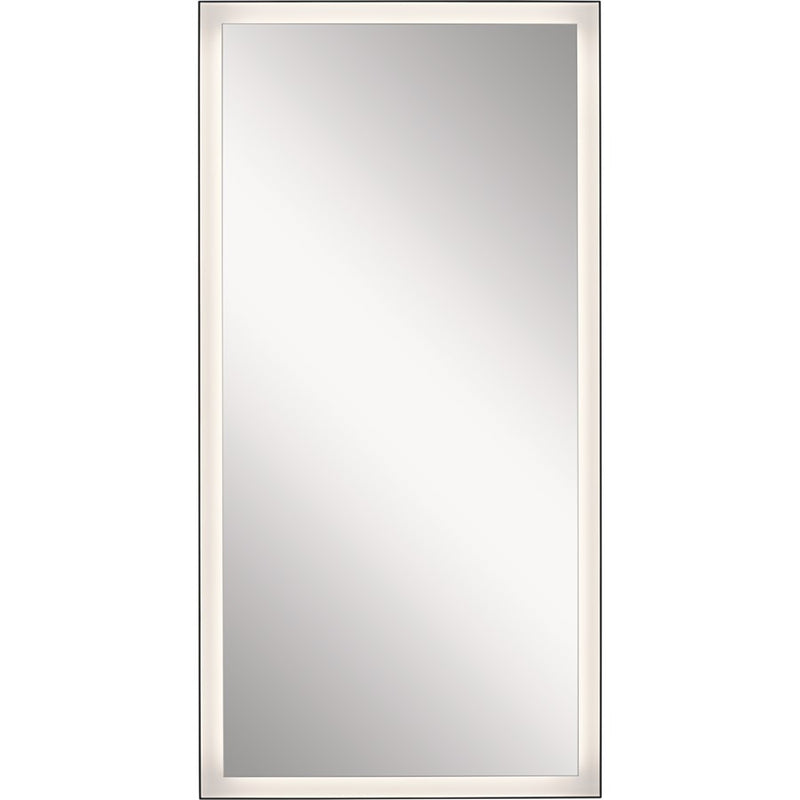 Elan Ryame 30" Lighted Mirror, Matte Black/Mirror