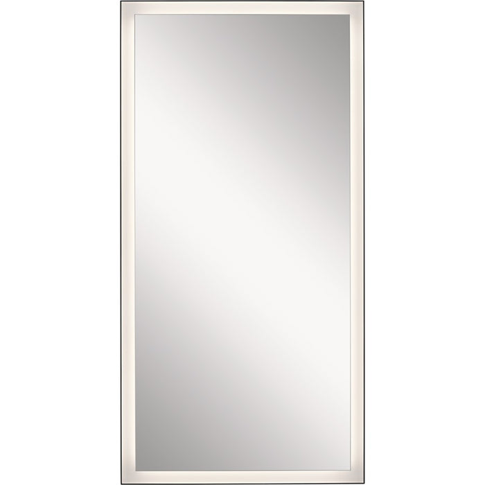 Elan Ryame 30" Lighted Mirror, Matte Black/Mirror